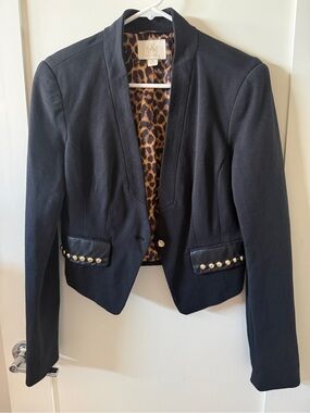 Stud-Trim Blazer with Leopard Lining, Size XL by Nicki Minaj